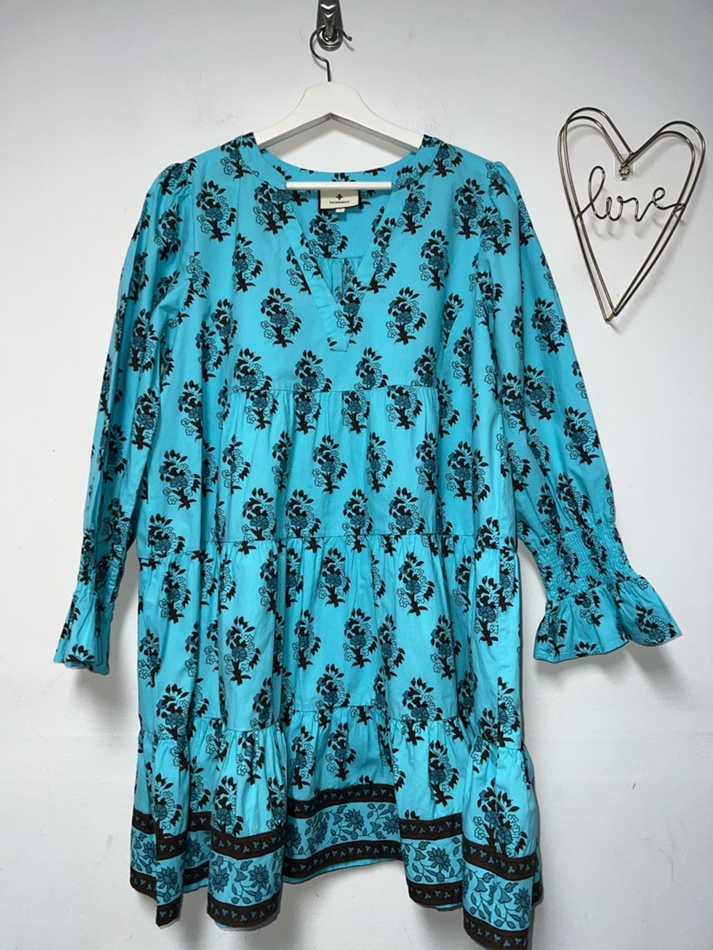 Tuckernuck tnuck TropicalTurquoise bouquet kenzo Mini Dress Boho, Beach Resort - Picture 3 of 9